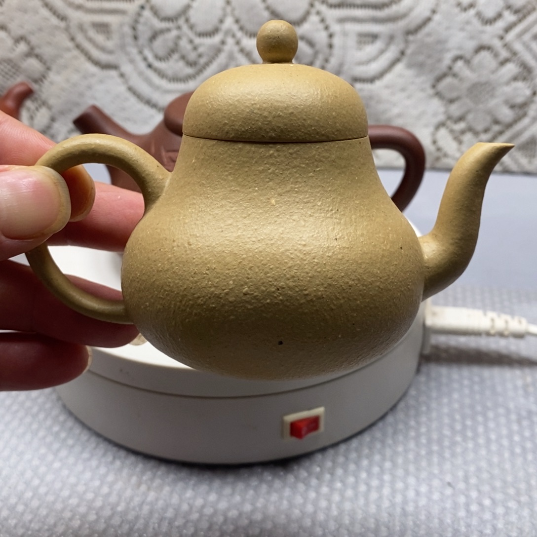 紫砂茶壶梨皮绿泥