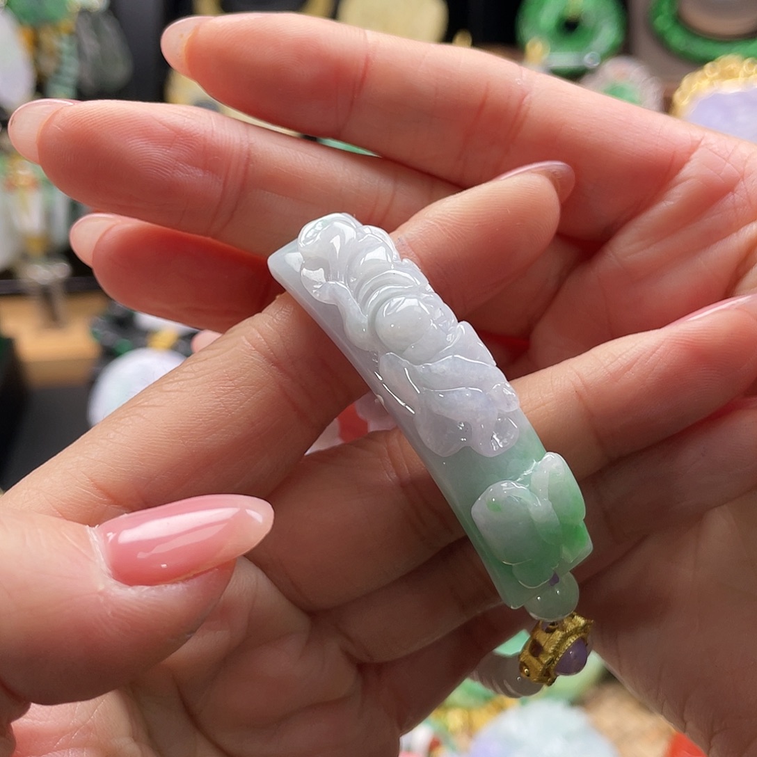 翡翠未镶嵌手链代编织