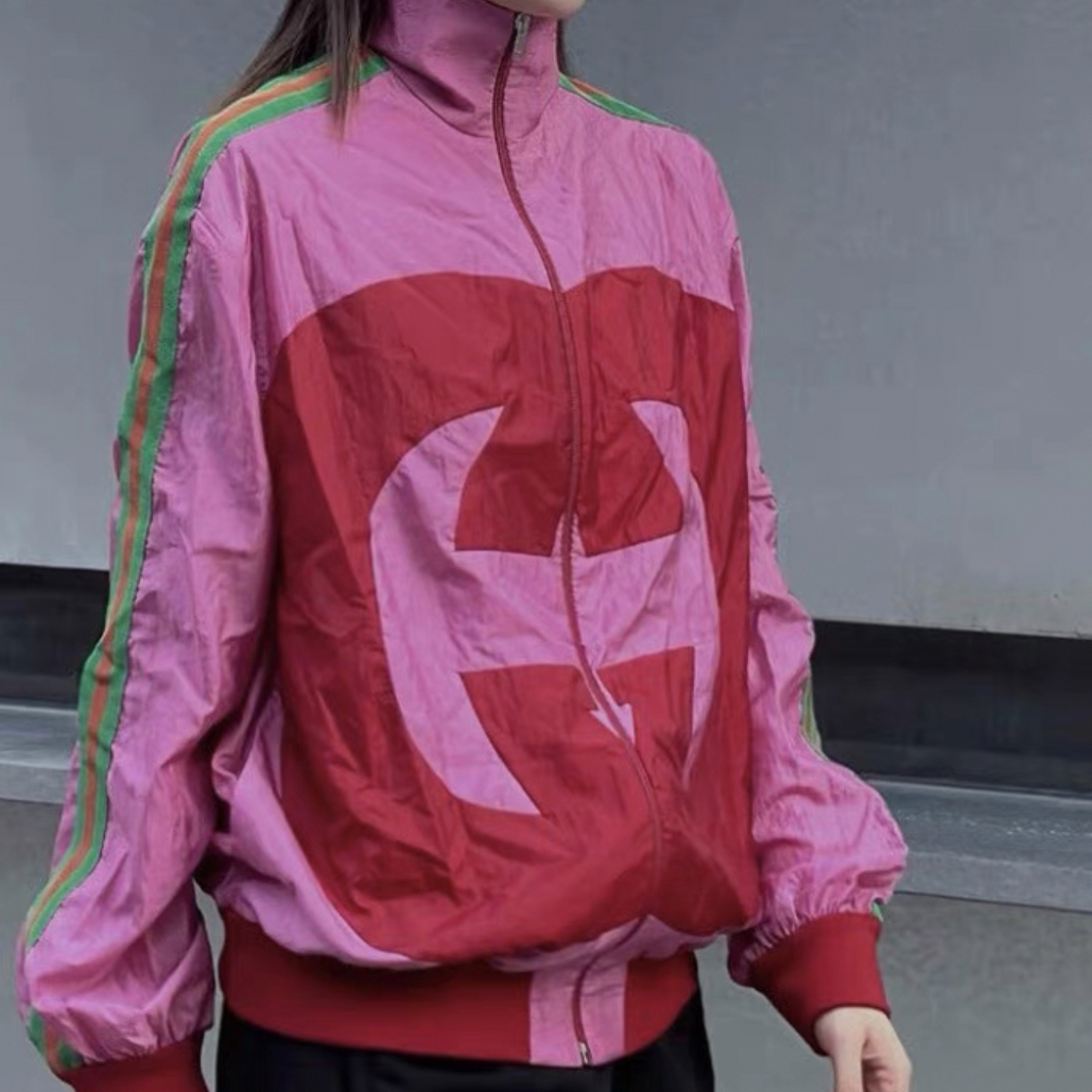 99新 GUCCI/古驰 拼色双G logo冲锋衣外套/S码/C01246