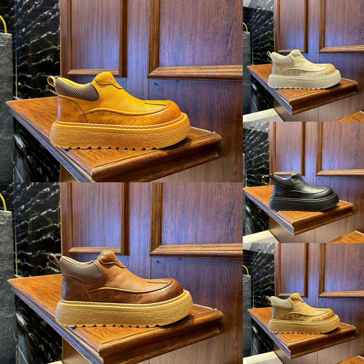 【鑫淇男鞋】秋冬新款皮面厚底增高韩版时尚百搭休闲男鞋