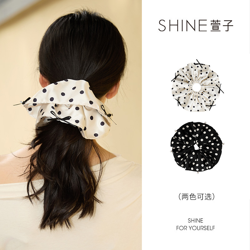 萱子SHINE波点发圈甜美百搭时尚法式皮筋优雅温柔少女发圈