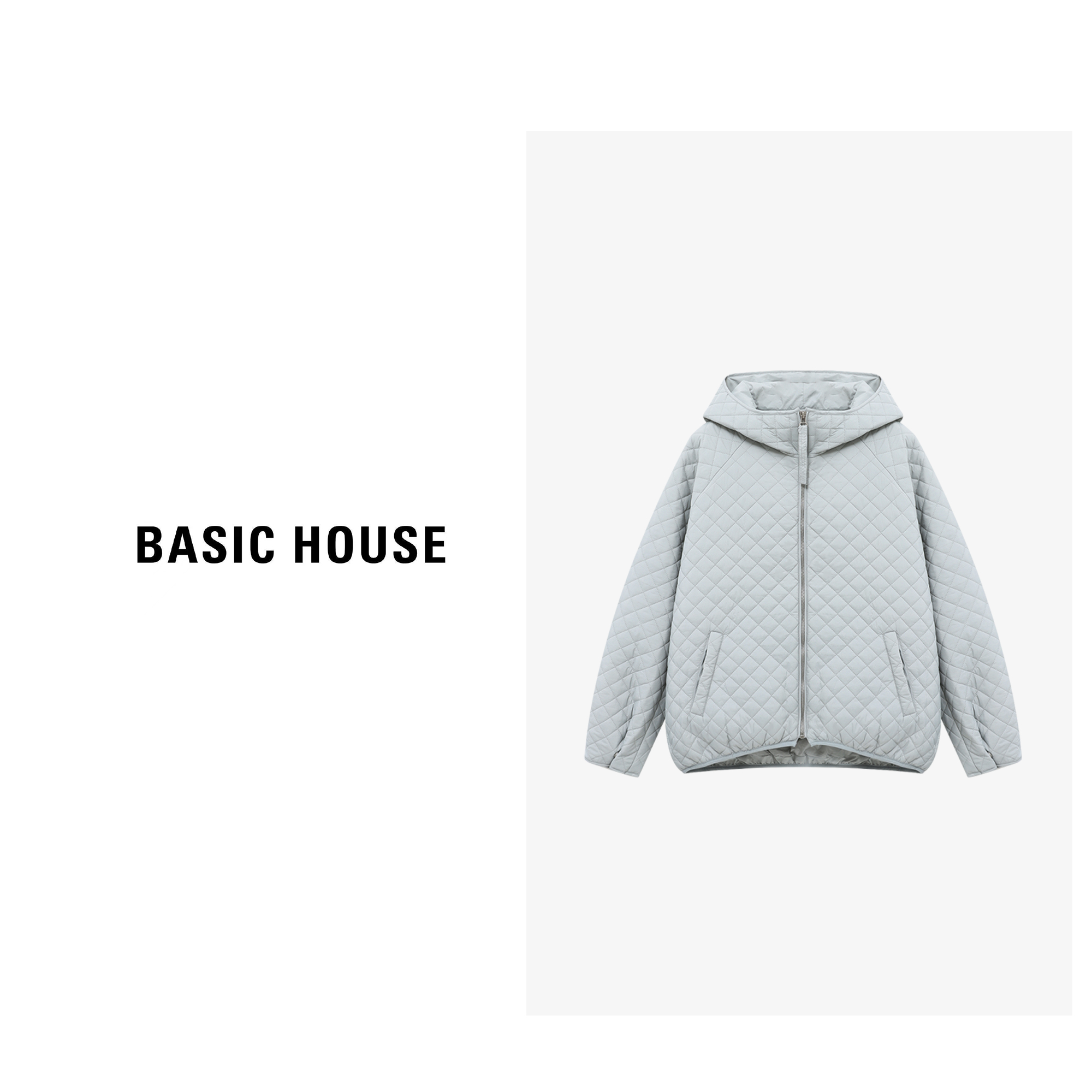 Basic House/百家好运动短款时尚休闲百搭连帽棉服-B0625B5SPM2