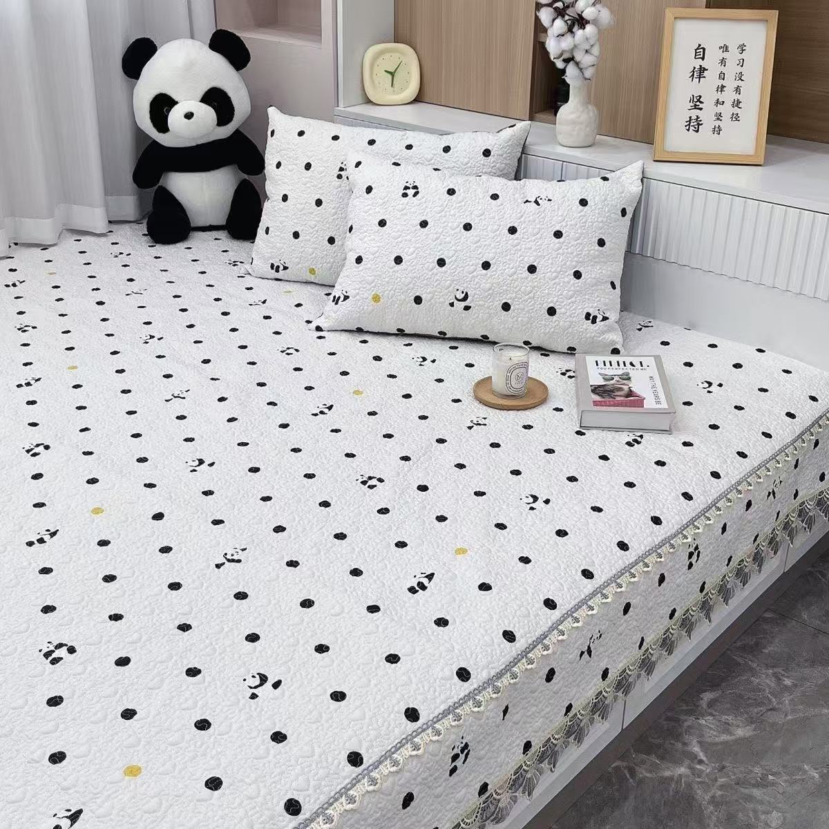 小尺寸防滑大床榻榻米床单炕盖加大绗缝韩式水溶花边床盖可机洗