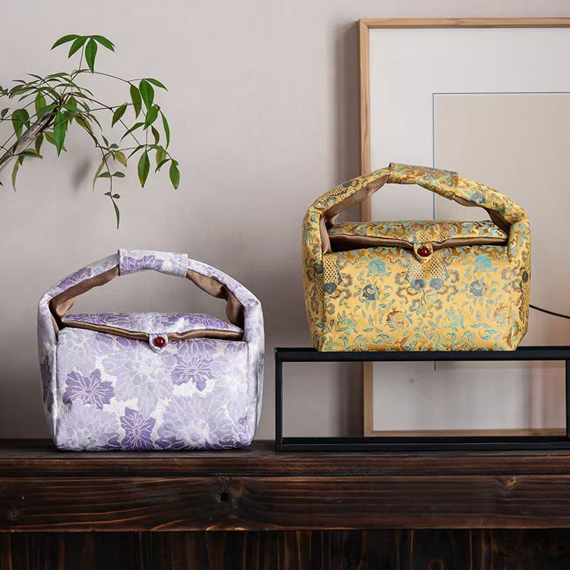 【时熙】中式织锦茶事收纳包户外旅行便携包国风茶壶盖碗茶具配件