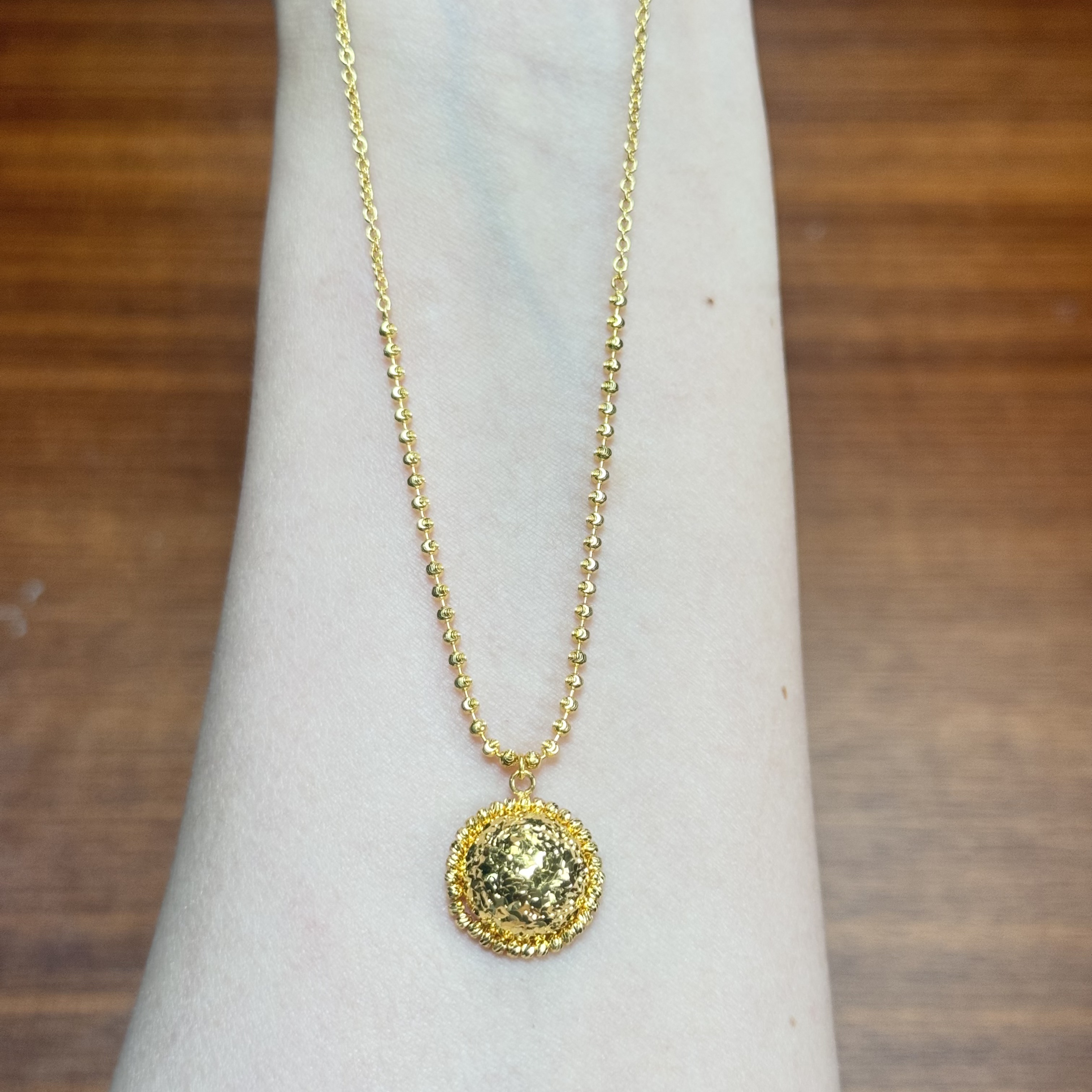 Q【碎冰珍珠套链】足金999精工5