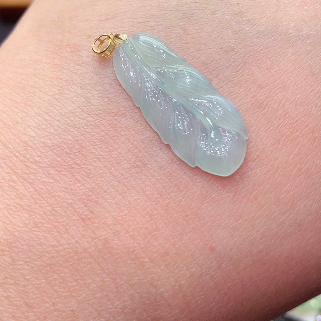 翡翠颈饰18K金镶嵌纯天然