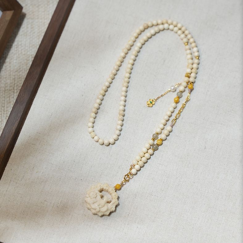 【珊木居】MM005HLT 白狐 0.4猛犸工艺品