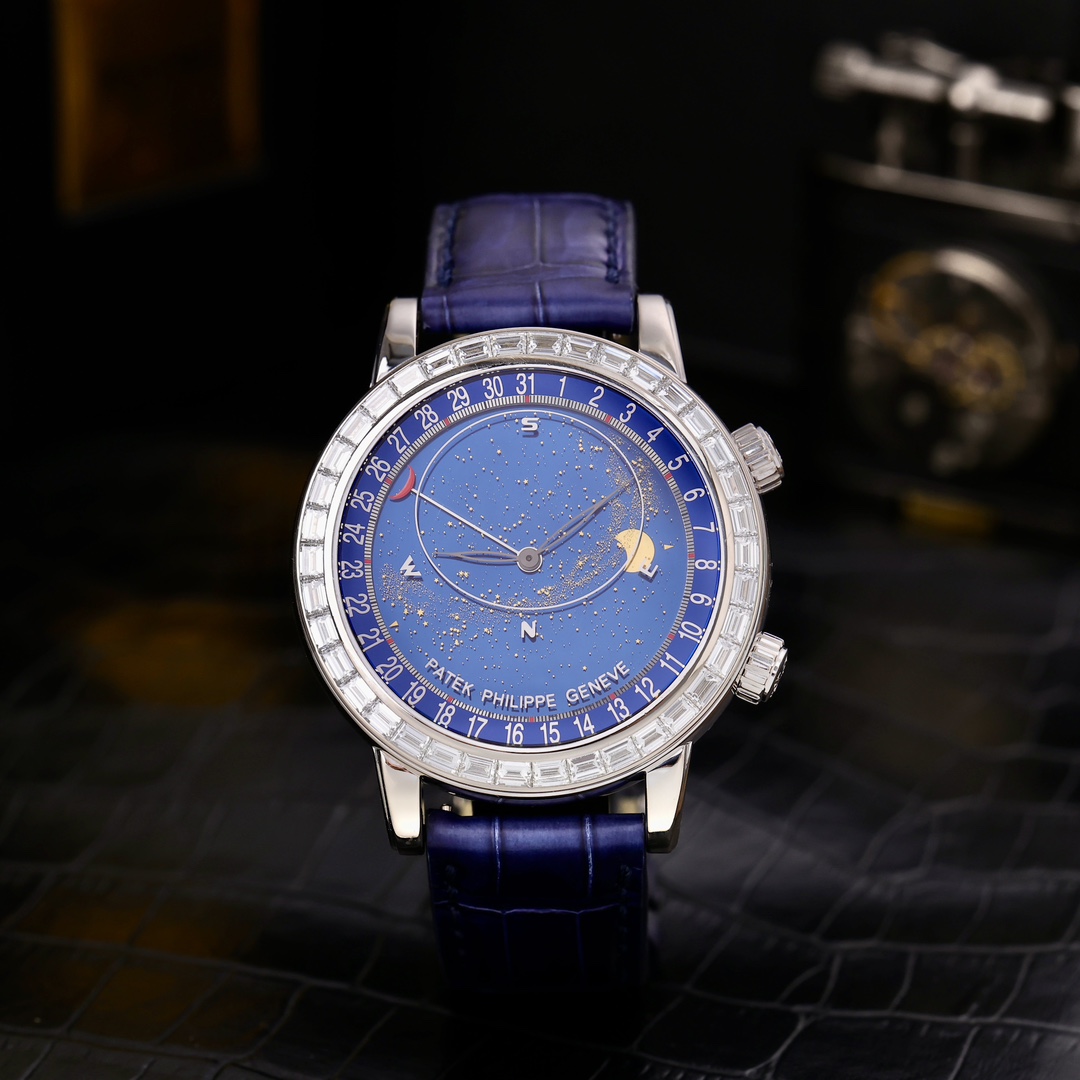 95新 Patek Philippe/百达翡丽 6104G星空 18K白金 单表