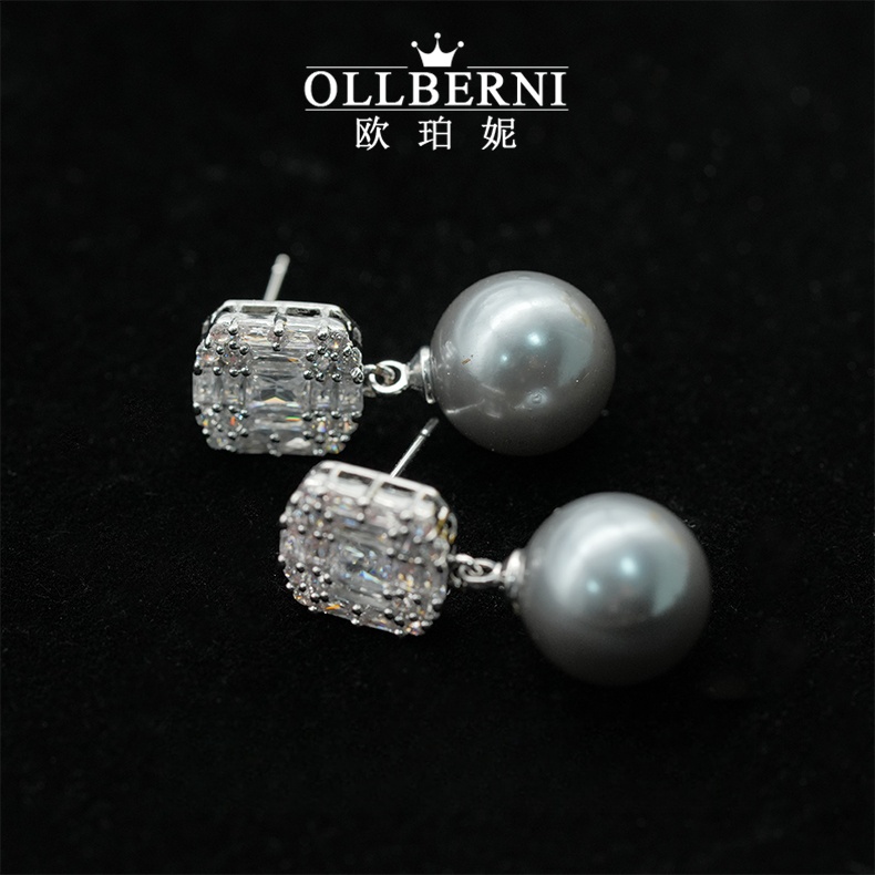 铜合金耳饰 铜合金 合成立方氧化锆 女士耳饰5372