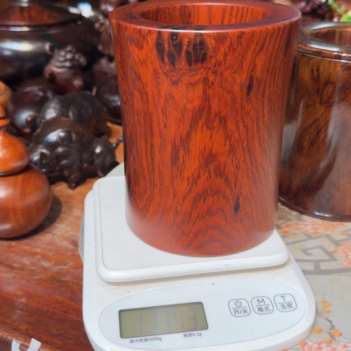 大果紫檀（缅甸花梨）花梨木笔筒12-15