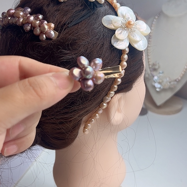 未镶嵌发夹淡水珍珠