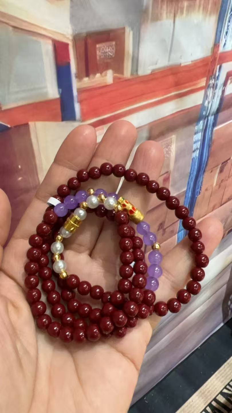 含辰砂工艺品朱砂多圈手串无礼盒S1644