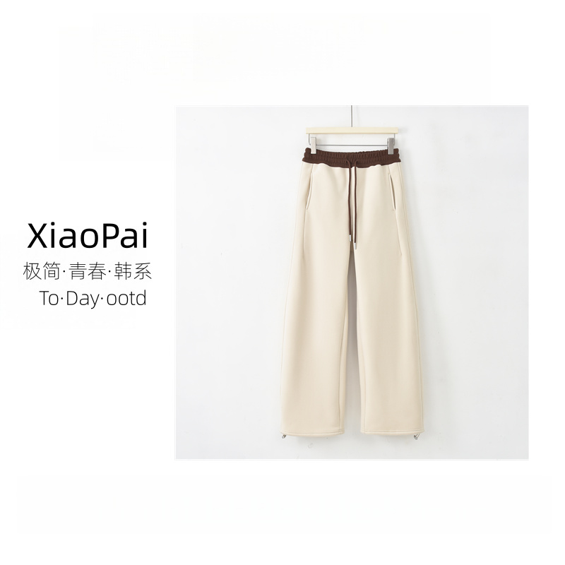XIAOPAI-[拼接百搭]2025秋冬新款防风加绒保暖时尚休闲裤K-MF6915