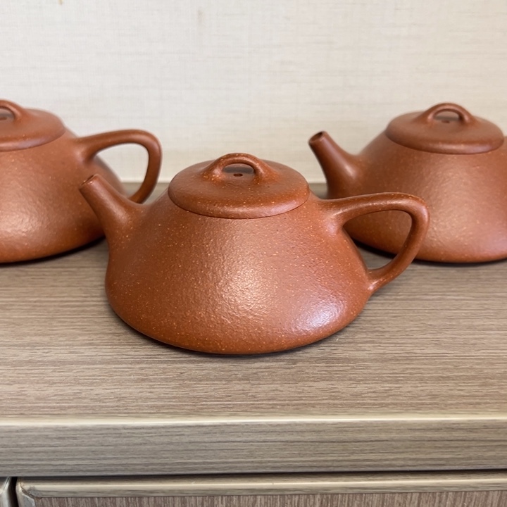 紫砂茶壶宝山红降坡子冶石瓢