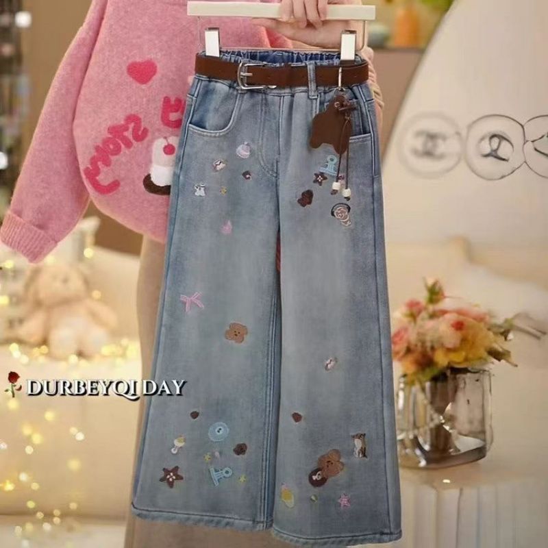 儿童蛋糕毛衣牛仔裤套装