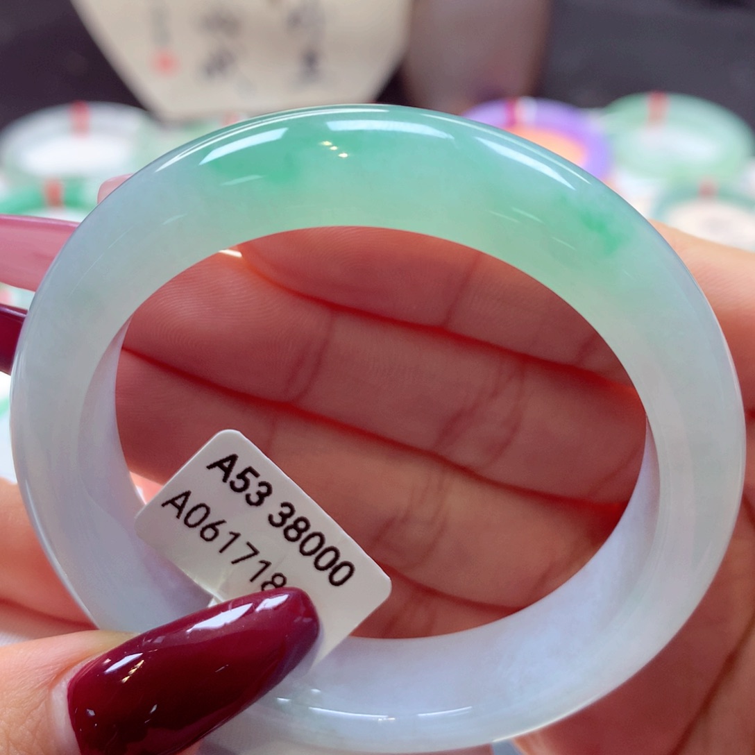 翡翠手镯未镶嵌正圈52号66