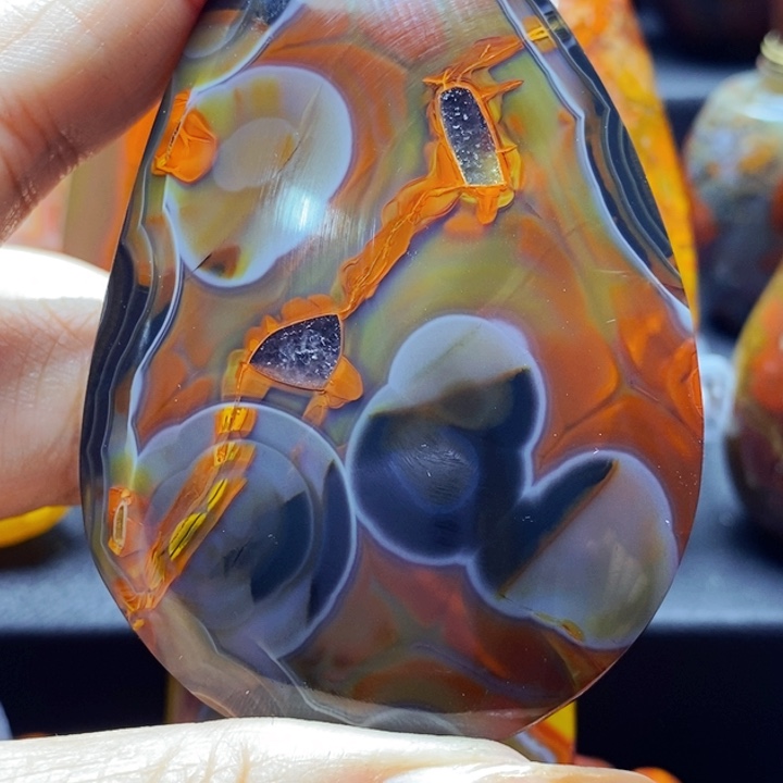 玛瑙/玉髓吊坠(不含链)未镶嵌随*