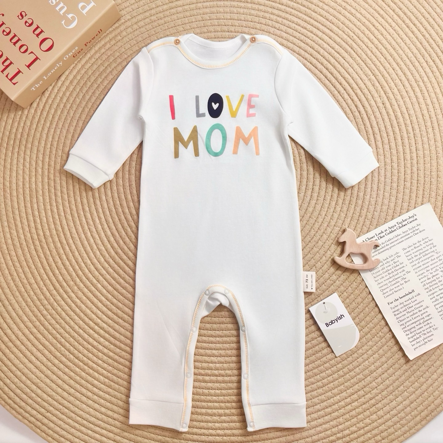 四季长袖A类三角爬套头哈衣爬爬服可爱风幼儿外出服护肚纯棉