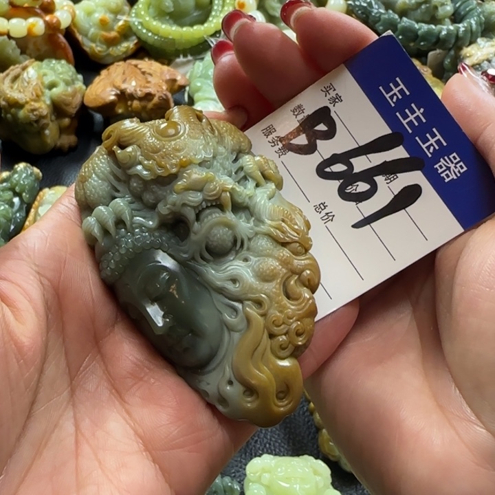 和田玉手把未镶嵌马****3