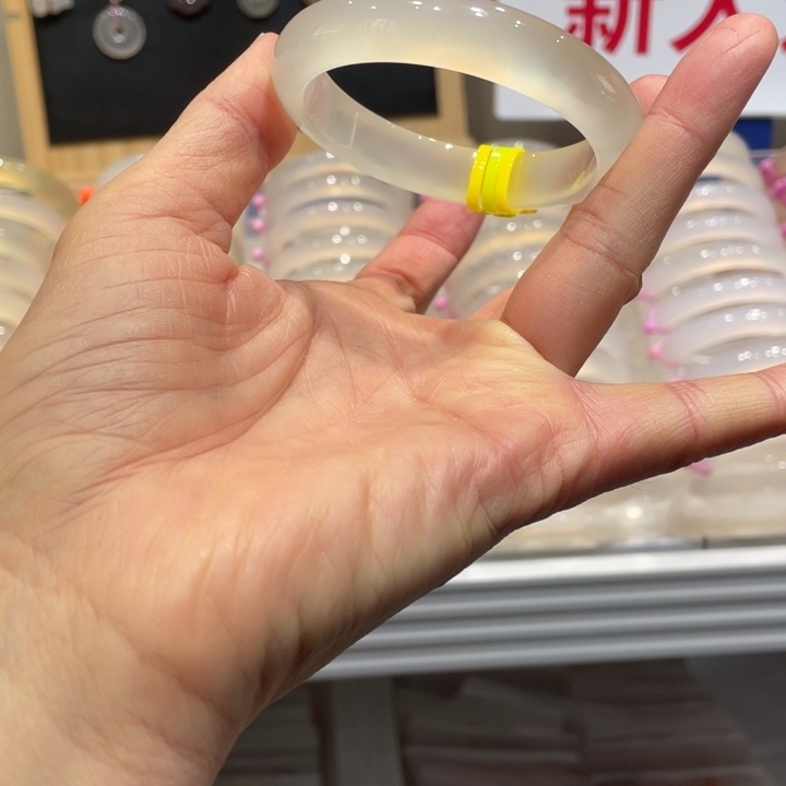 B****玛瑙/玉髓未镶嵌手镯@定向香槟金@【54.5】