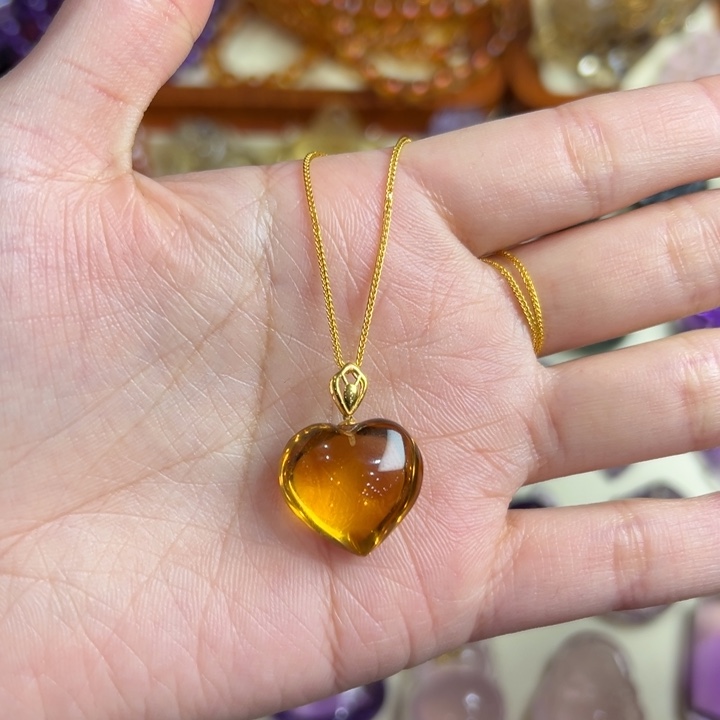 水晶吊坠(赠链)18K金镶嵌