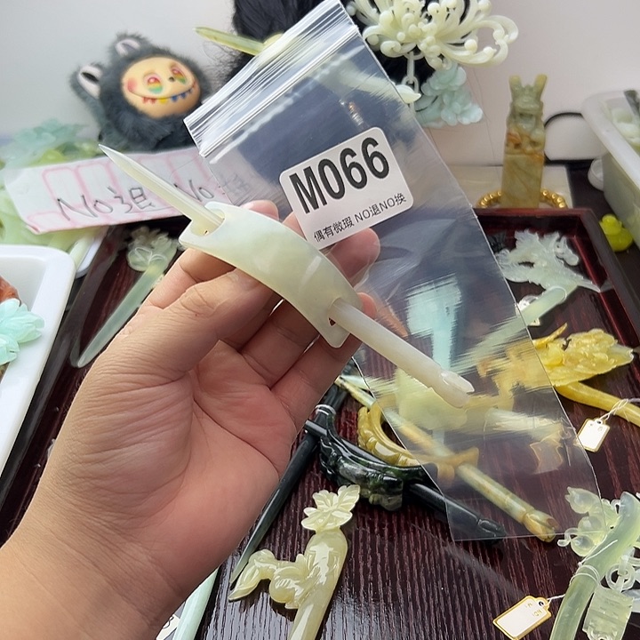 合金蛇纹石玉发饰齡*