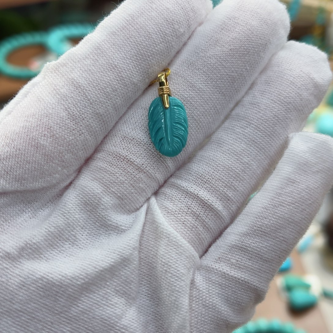 绿松石18K金镶嵌配饰