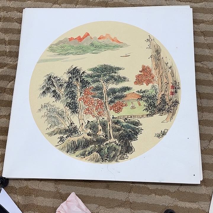 国画花鸟等多种鸟类的栖息