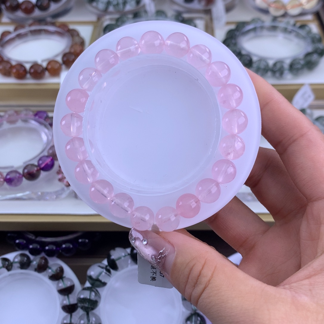 水晶手链未镶嵌美****仔马紫冻粉