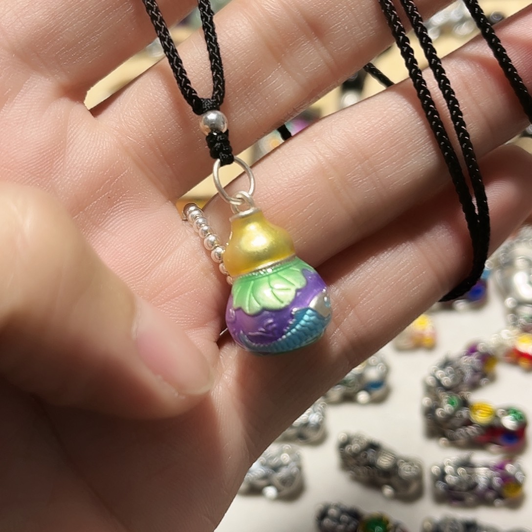 吊坠足银珐琅年年有余吊坠