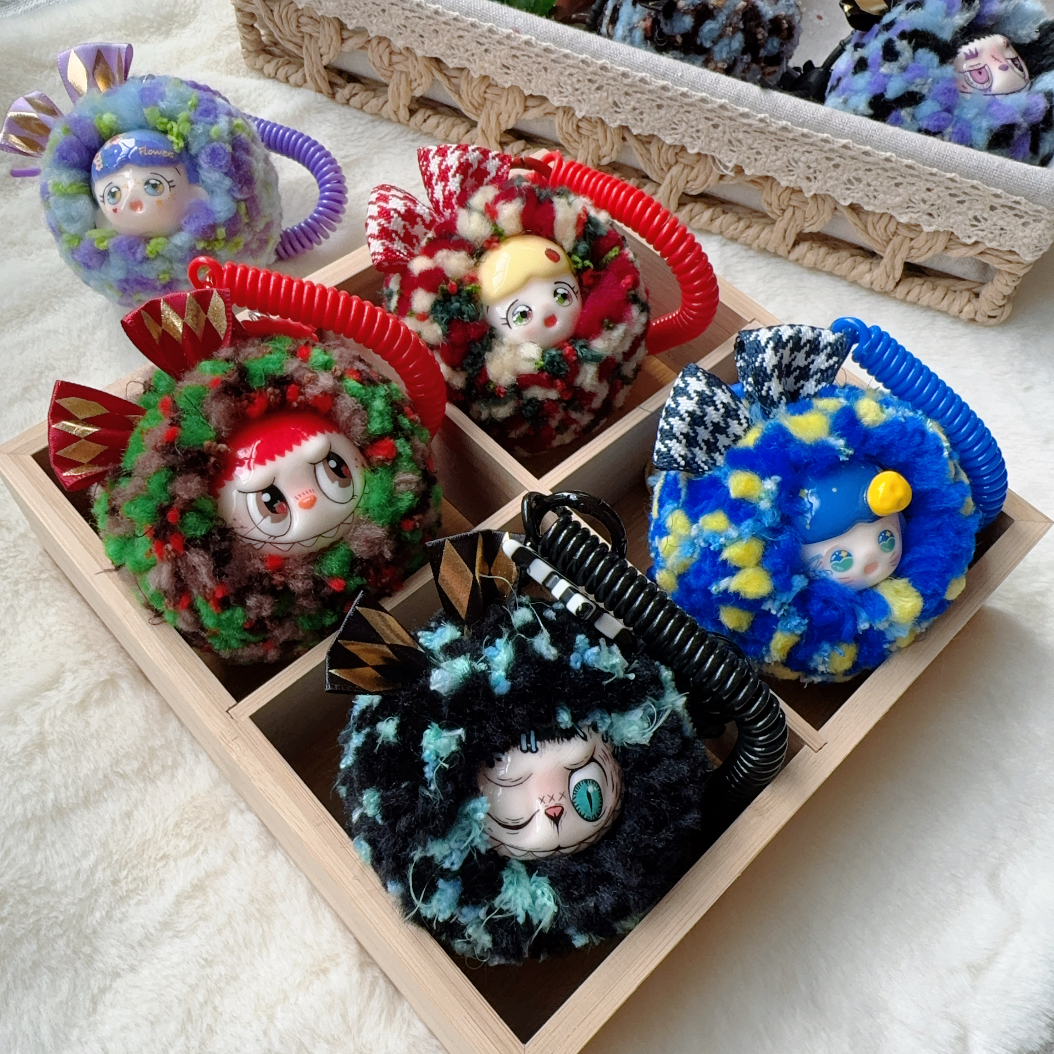 纯手工手绘创意diy毛球