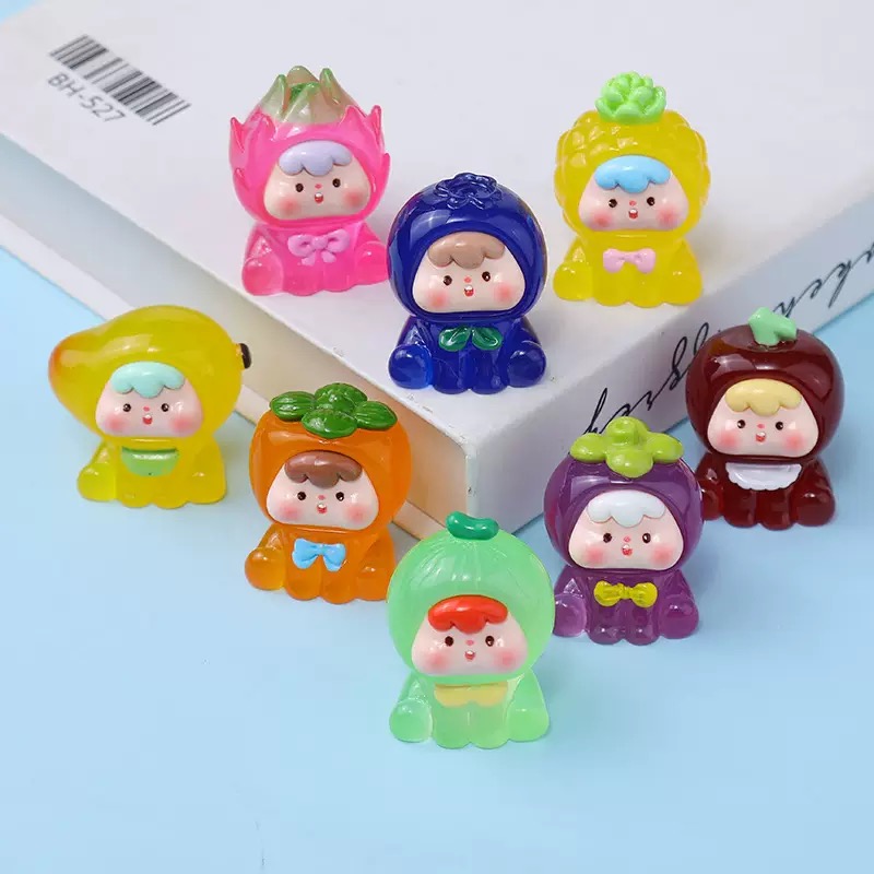 【直播拆】夜光水果2代崽崽树脂手工DIY潮玩车载玩具桌面摆件