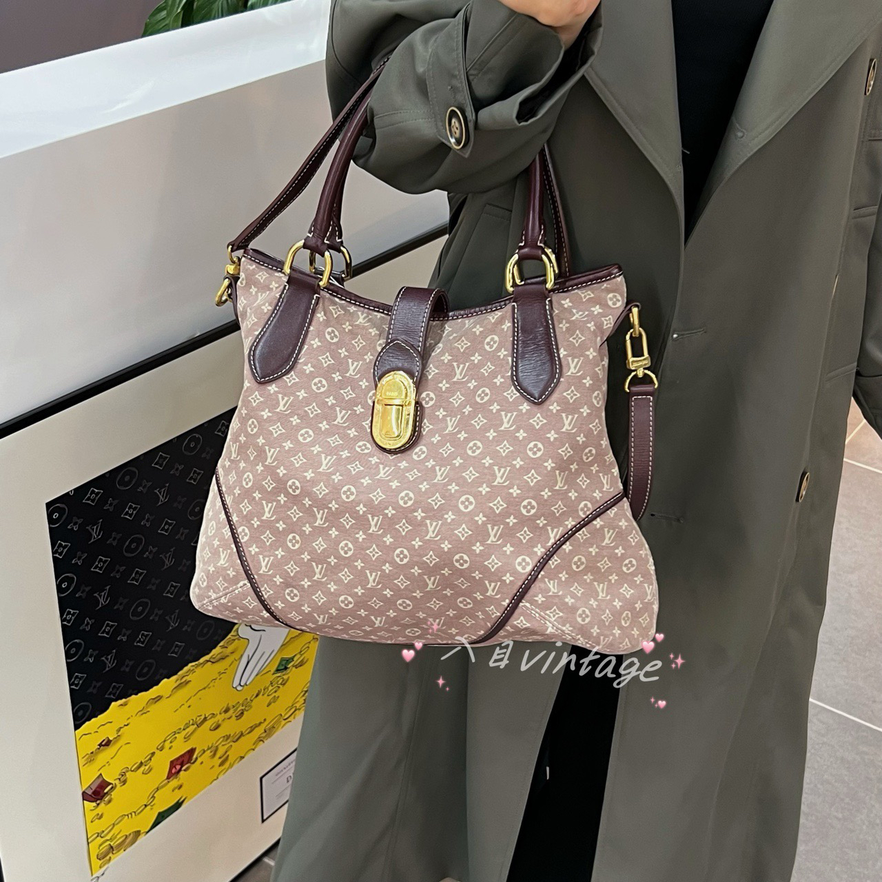 95新 LouisVuitton/路易威登 珍甄 红单宁手提斜挎购物袋 76638