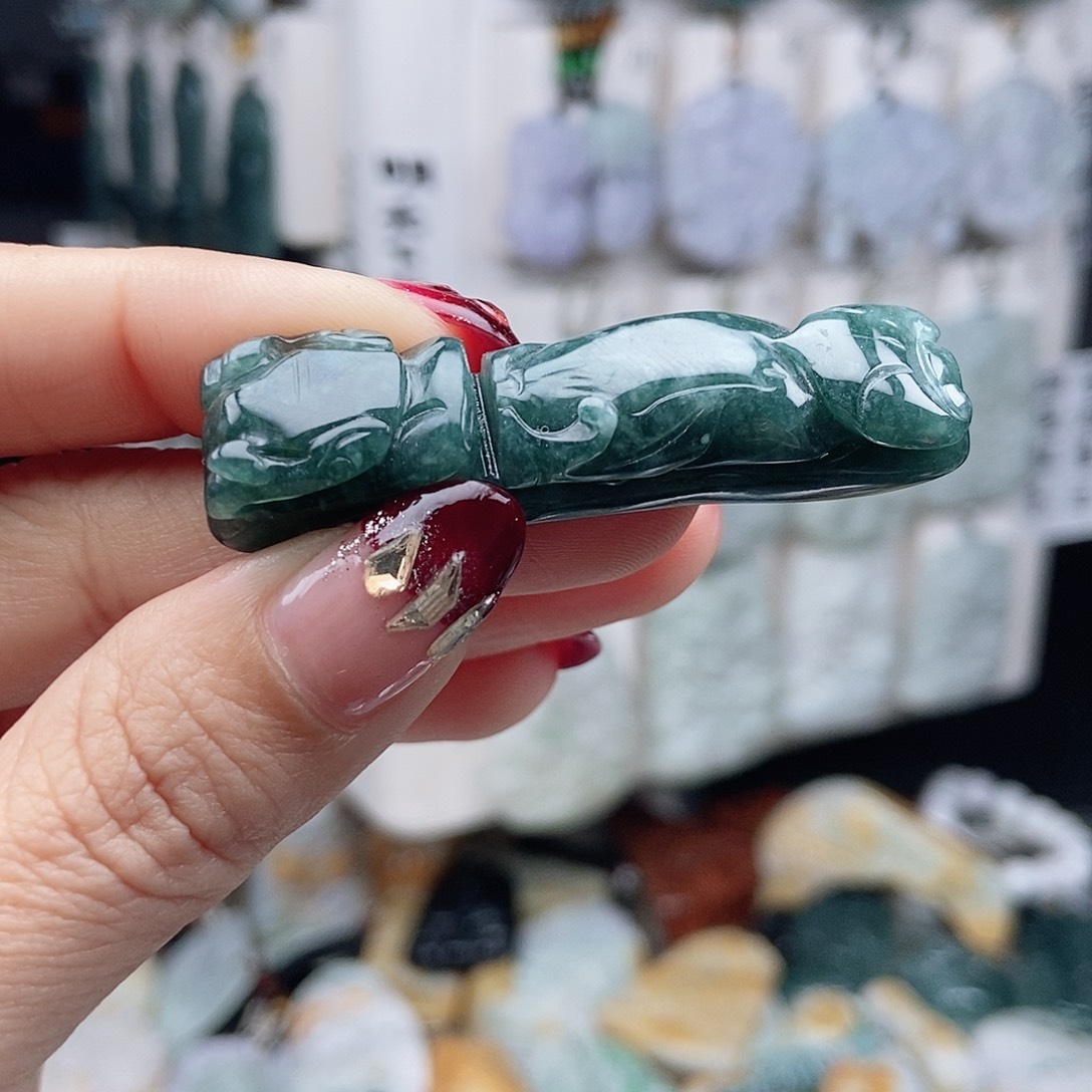 翡翠颈饰14K金镶嵌翡翠