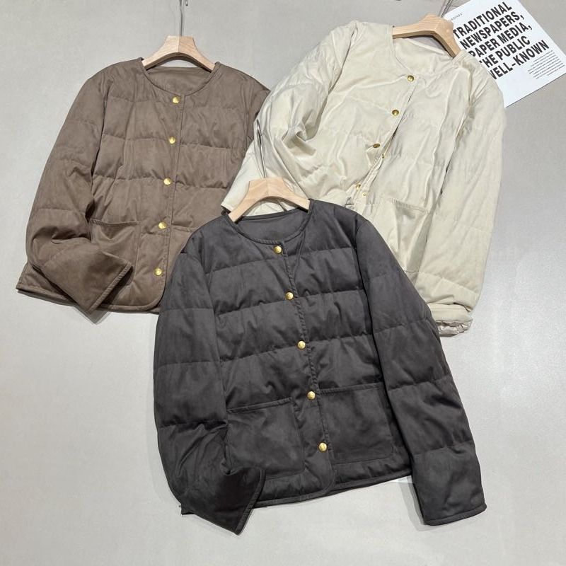 圆领麂皮鹅绒服欧4176