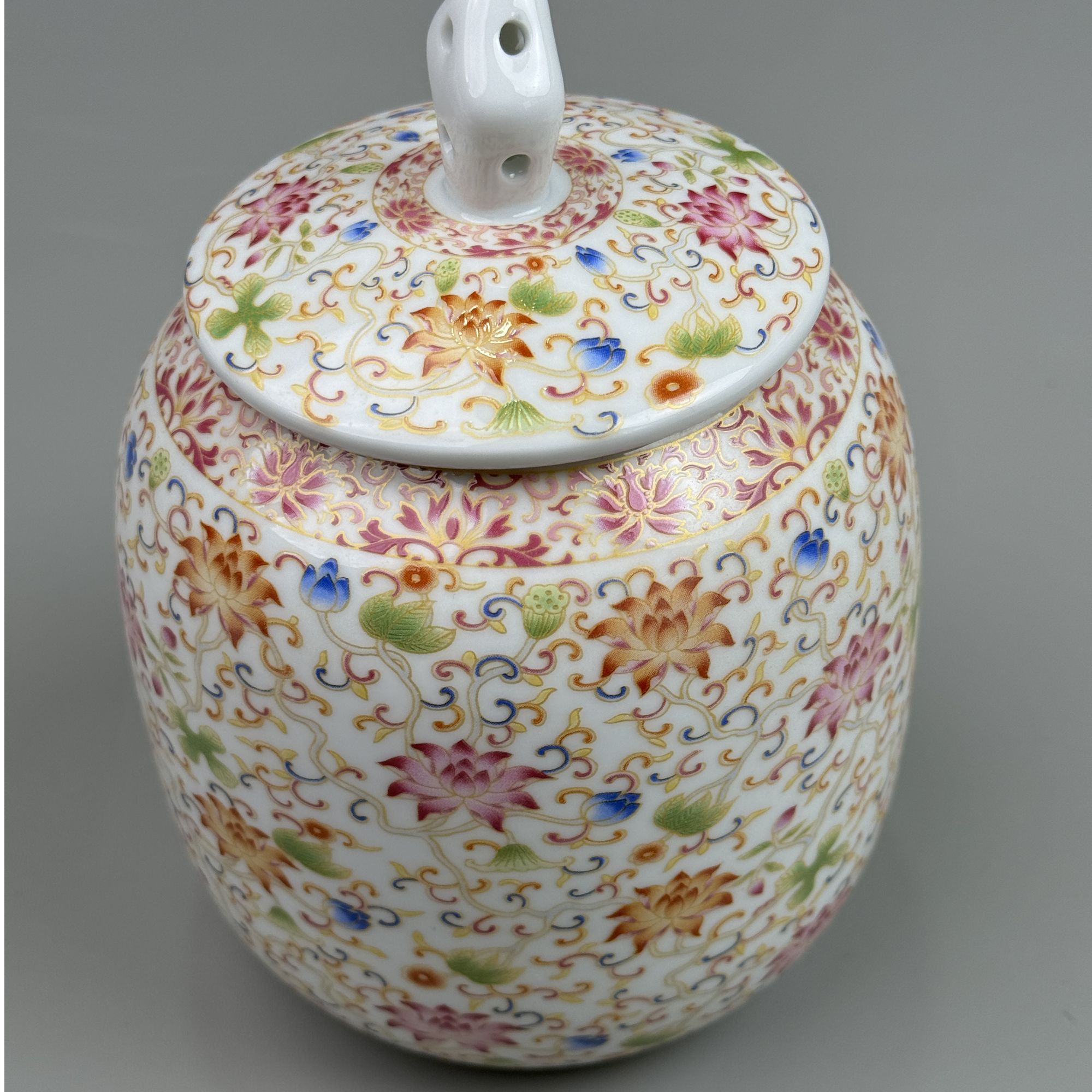 珐琅彩将军茶叶罐 金粉G37