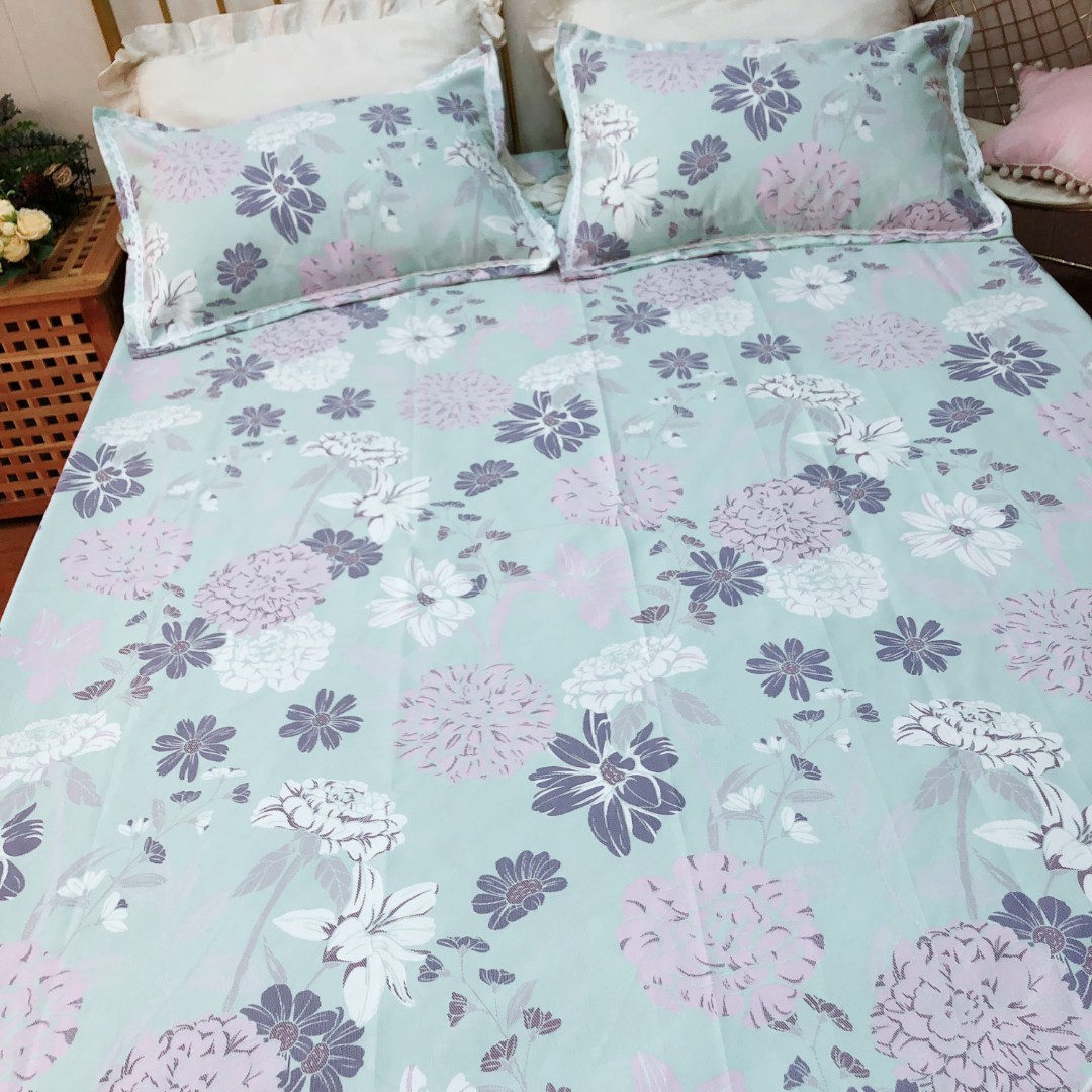 布头福利尾货老粗布亲肤花边三件套：花海