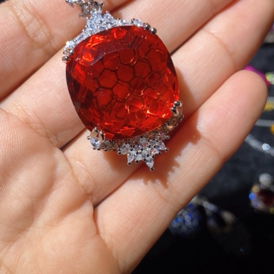 红宝石戒指银S925镶嵌