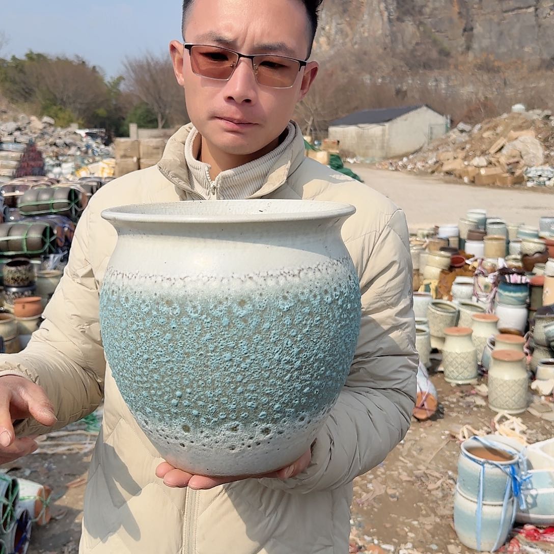 紫砂花盆口24高24（一个泡泡大号
