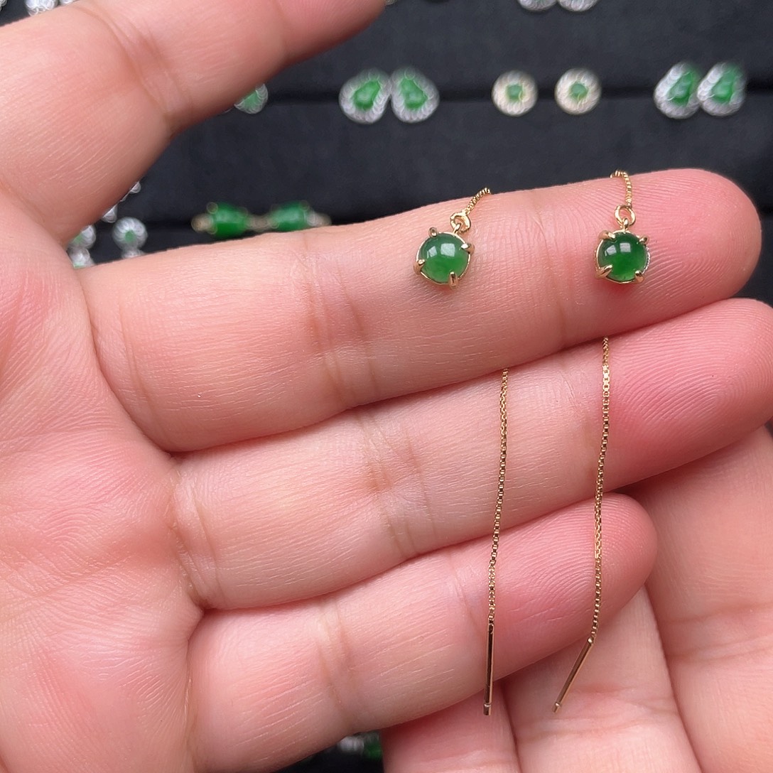 未镶嵌翡翠耳饰Oooooooo 