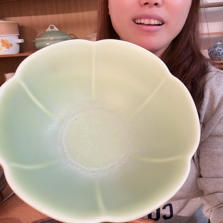 绿色花朵大汤碗23厘米