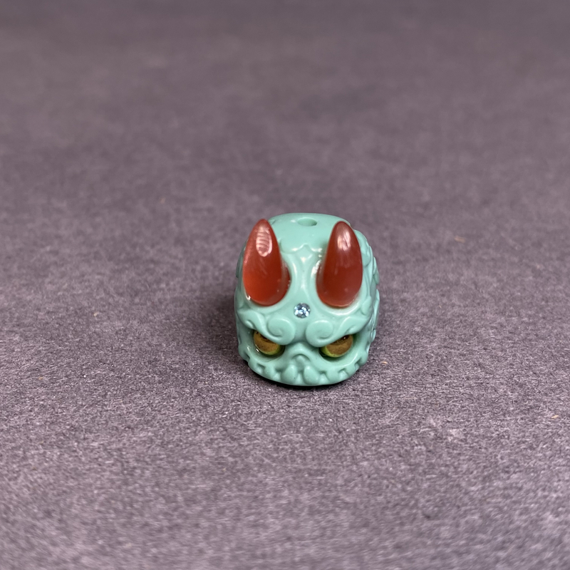 4512文玩配饰12毫米双角阿呆腰珠背云天空蓝渐变色