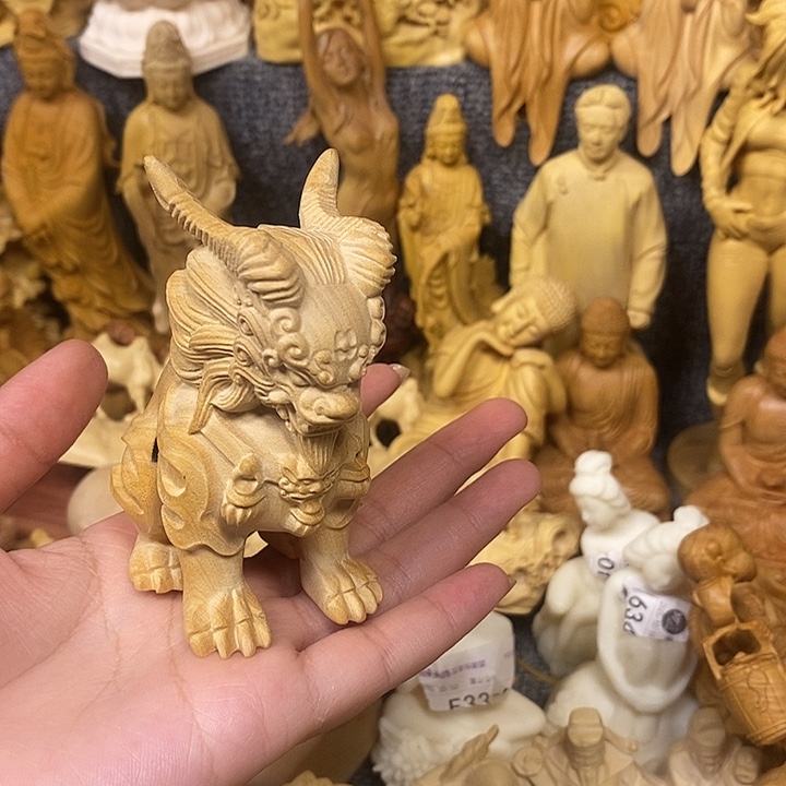 可***宝黄杨木黄杨木麒麟一对