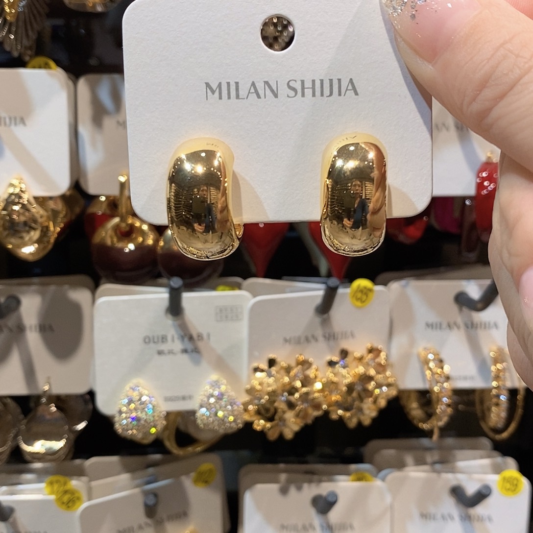 铜合金925银甜甜圈耳扣金色