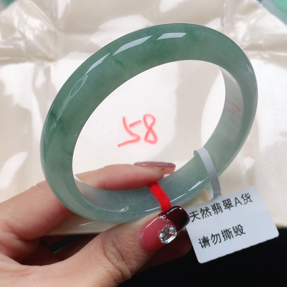 翡翠手镯未镶嵌天然翡翠手镯58