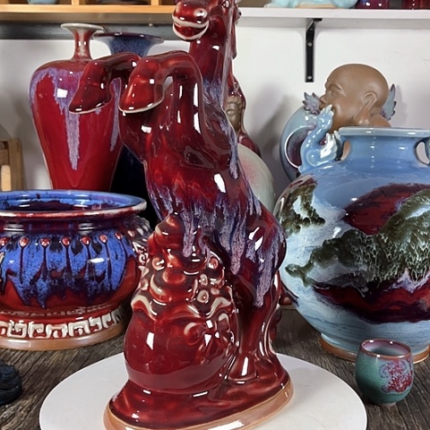 瓷片阳**媚神垕镇钧瓷艺术