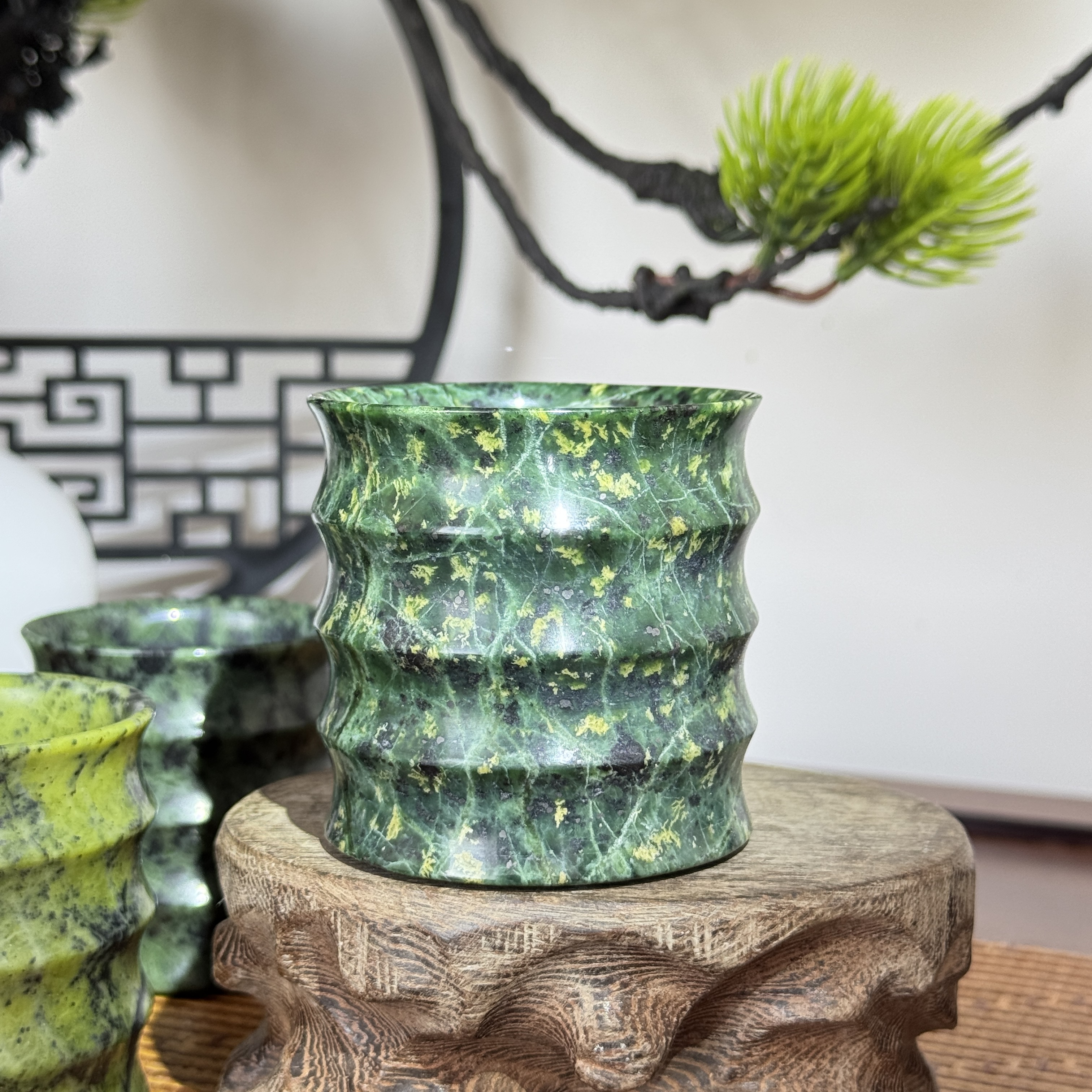 【竹节杯】西藏雅鲁藏布江藏玉杯子【颜色以直播间为准】