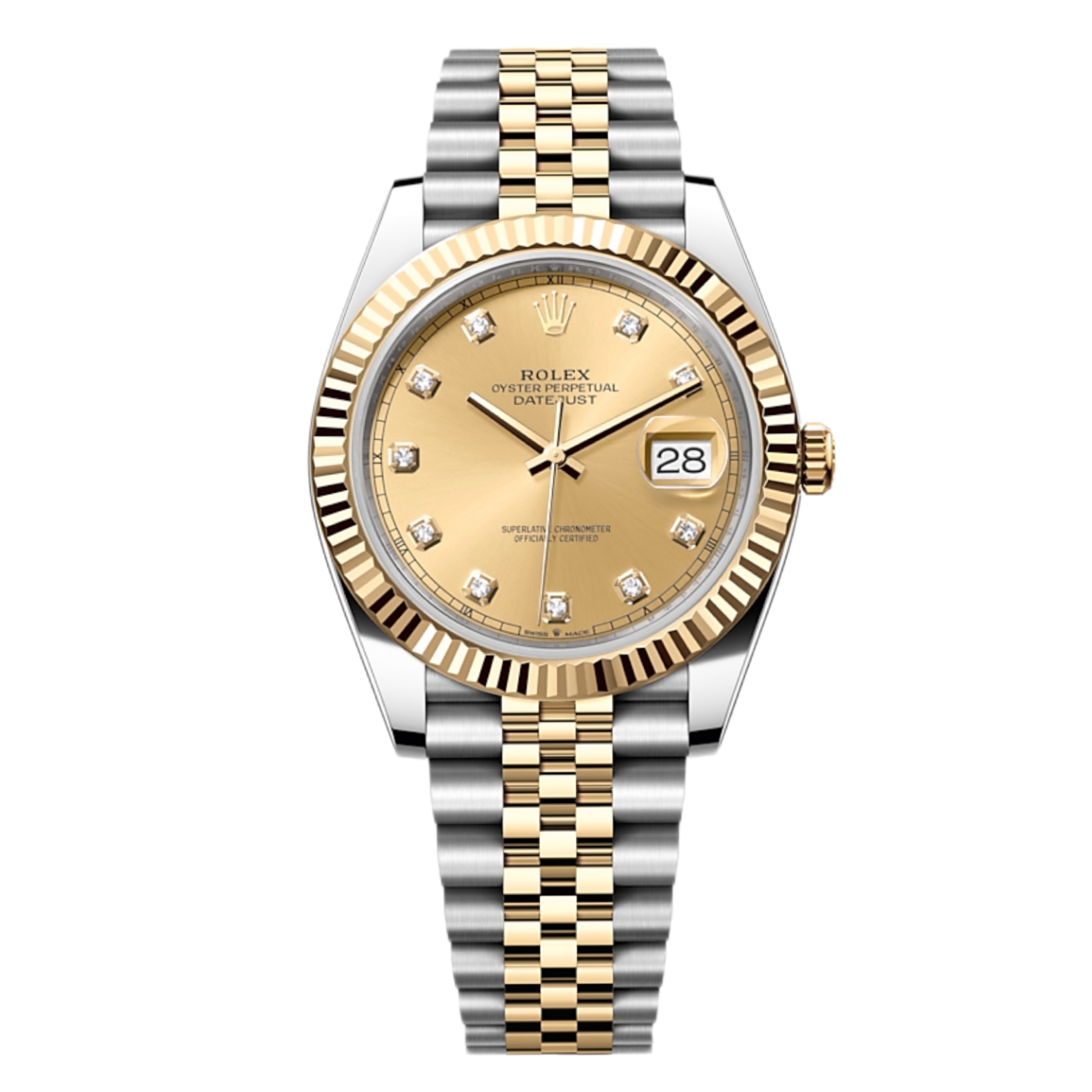 未使用 Rolex/劳力士 25年6月全套/劳力士日志型126333金盘钻刻