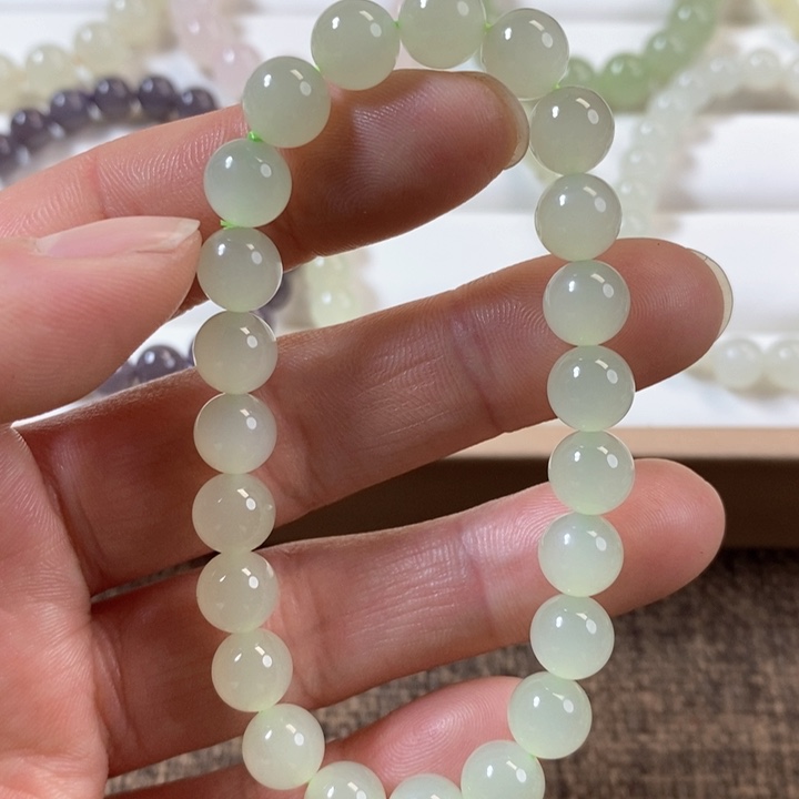 和田玉手串未镶嵌涓**流