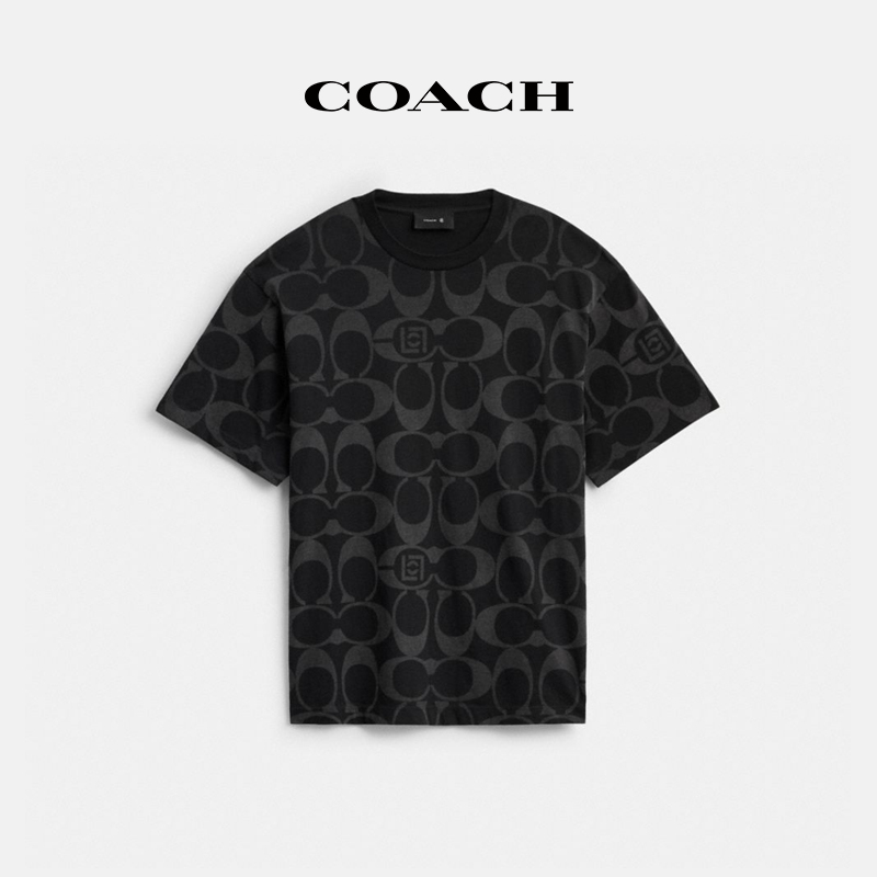 【新品】COACH/蔻驰 COACH CLOT经典标志休闲T恤